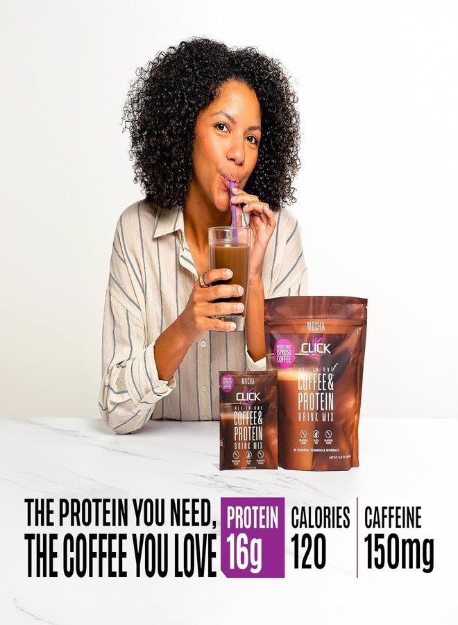 Click Coffee Protein, Protein & Real Coffee All-in-One, Meal Replacement Nutrition Drink, Mocha Flavor, 23 Essential Vitamins, Double Shot Espresso Coffee, Hot or Cold, 15.8-Ounce - Image 3